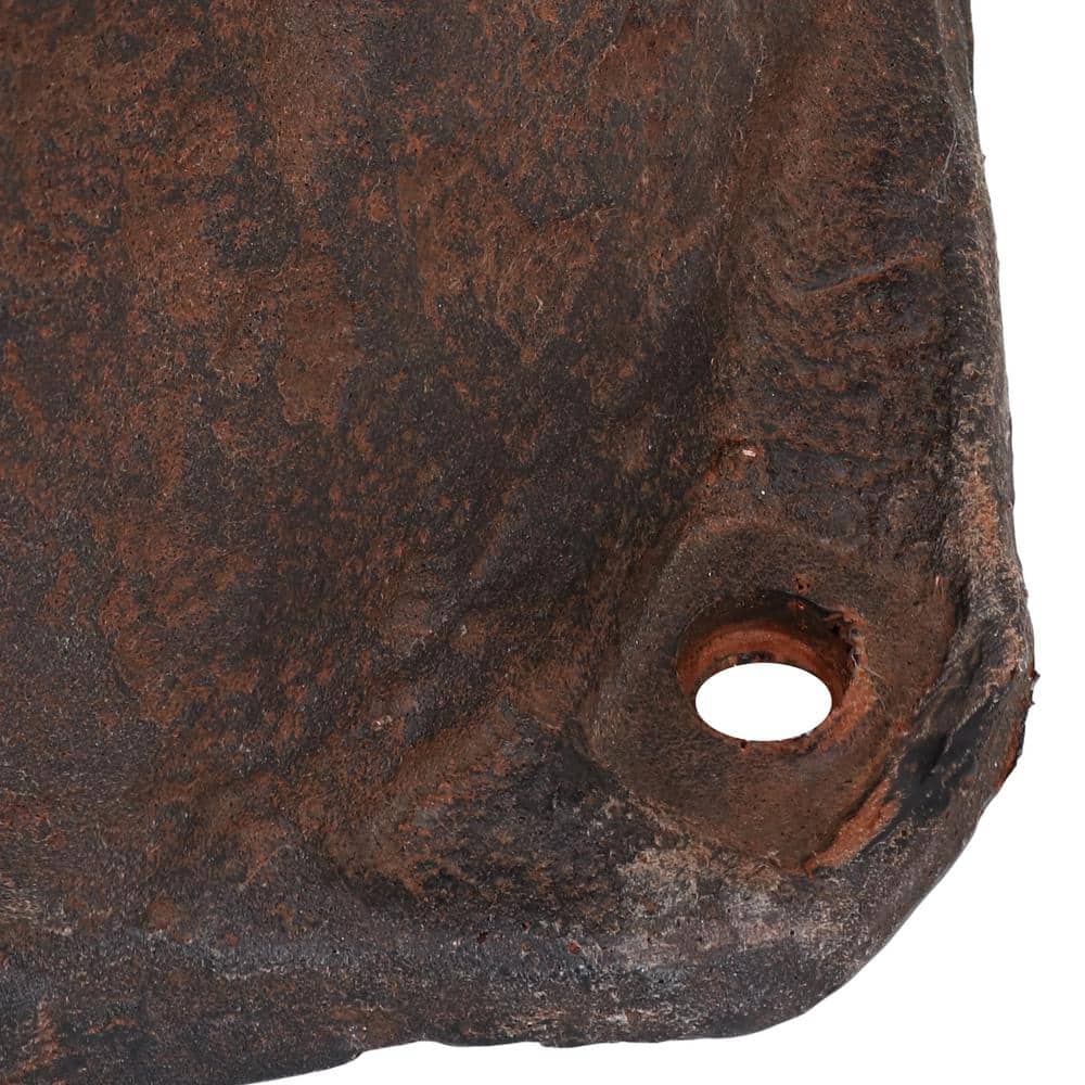 Brown Polyresin Faux Landscape Rock Cover with Metal Stakes