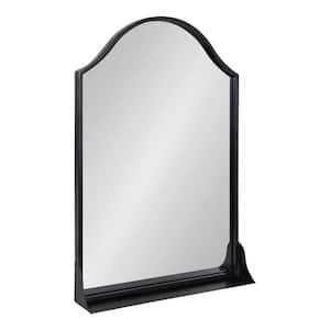 Gramera 20 in. W x 30.25 in. H Arch Metal Black Framed Traditional Wall Mirror