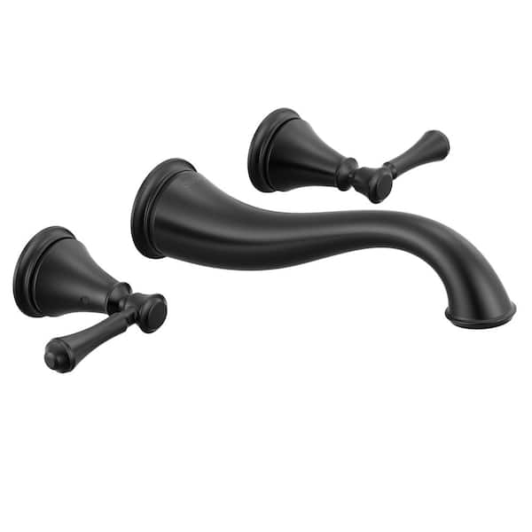 Cassidy 2-Handle Wall Mounted Faucet in Matte Black (Valve not Included)