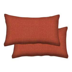 21'' W x 12'' H Textured Solid Terracotta Outdoor Lumbar Toss Pillow (2-Pack)