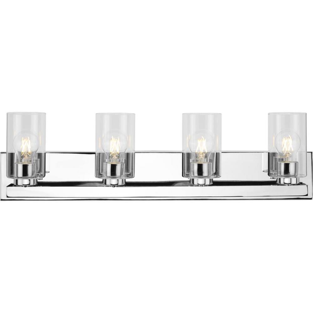 Goodwin Polished Chrome 4-Light Vanity with Clear Glass Shades