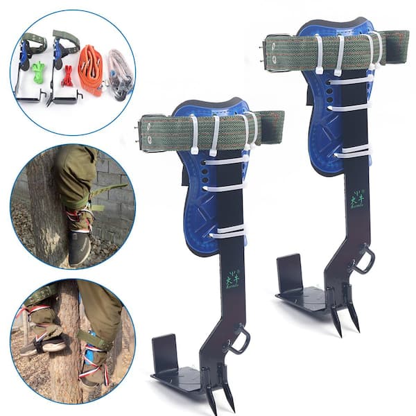 Adjustable Stainless Safety Belt Straps Rope Tree Climbing Spike Spurs 