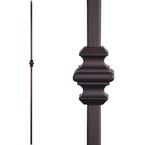 Versatile 44 in. x 0.5 in. Satin Black Single Knuckle Solid Wrought Iron Baluster