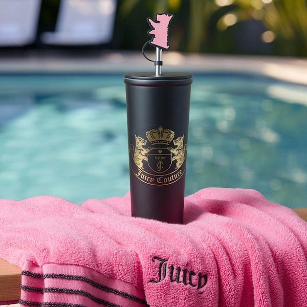 JUICY COUTURE Couture Cup Set 24 oz. Black Stainless Steel Tumbler