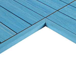 1/12 ft. x 1 ft. Quick Deck Composite Deck Tile Inside Corner Trim in Caribbean Blue (2-Pieces/Box)