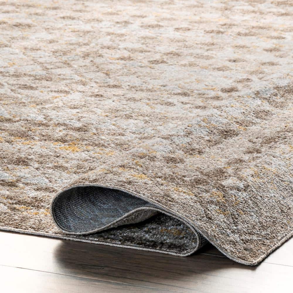 Eco-Friendly Beige Bohemian 8' x 10' Machine Washable Area Rug