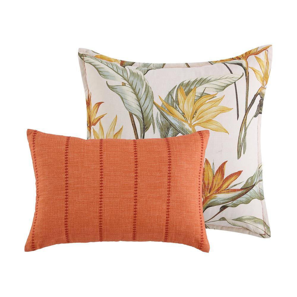 Birds of Paradise Beige Cotton Queen Duvet Cover Set