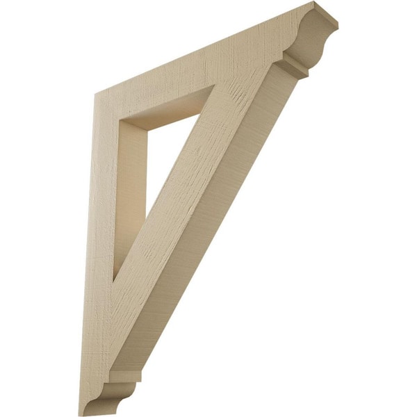 Ekena Millwork 5.5 in. x 44 in. x 36 in. Traditional Traditional Rough Cedar Woodgrain Timberthane Polyurethane Bracket, Primed Tan