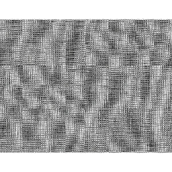 CASA MIA Linen Texture BlackandGrey Vinyl Non-Pasted Strippable Wallpaper Roll (Cover 60.75 sq. ft.)
