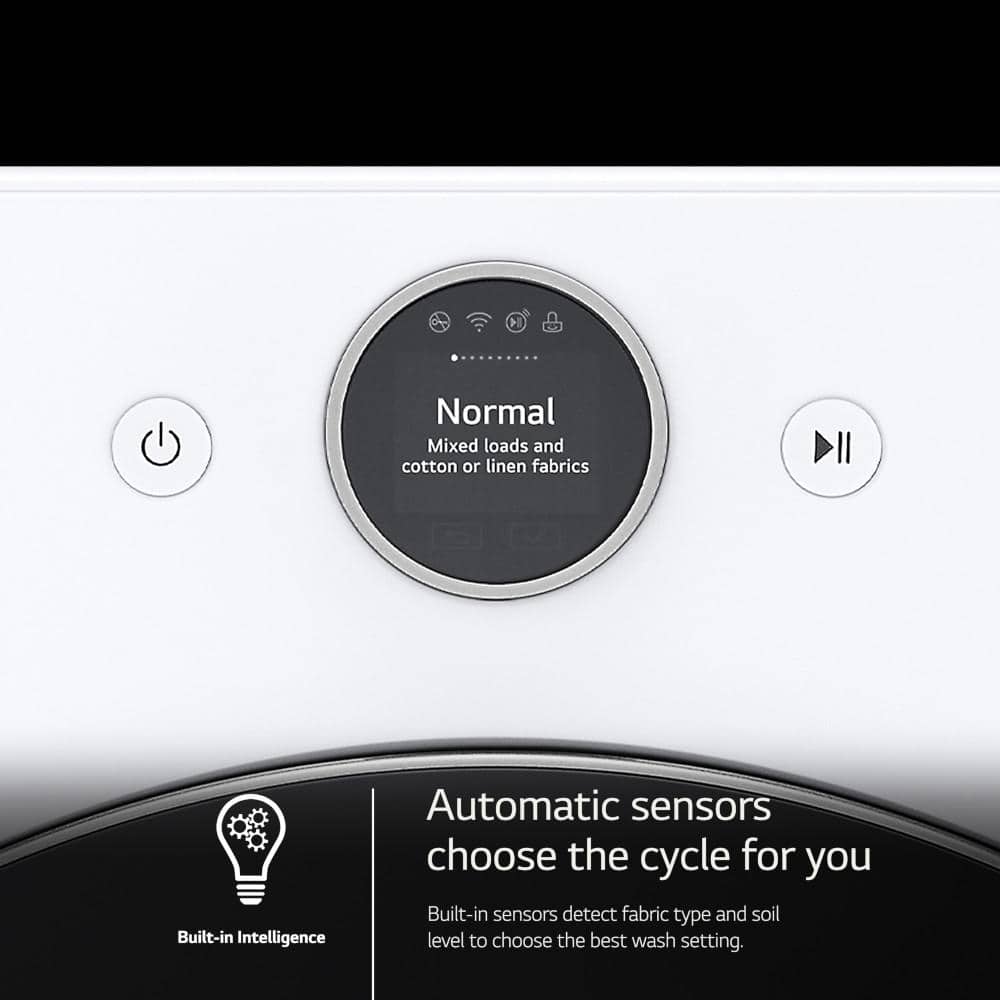 White High Efficiency Smart Front Load Washer with Steam Setting