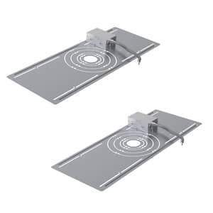 Canless New Construction Mounting Plate w/Auxiliary Junction Box, Fit 2/3/4/6/8 in. LED Recessed-Lighting (2-Pack)