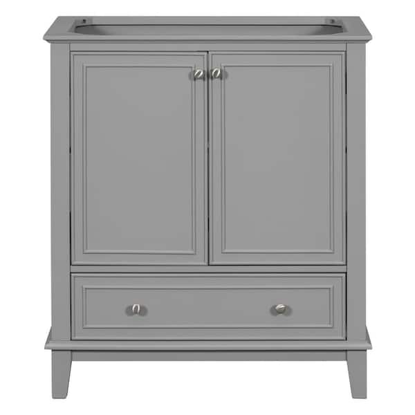 JimsMaison 30 in. W x 18 in. D x 34 in. H Freestanding Bath Vanity Cabinet without Top in Grey