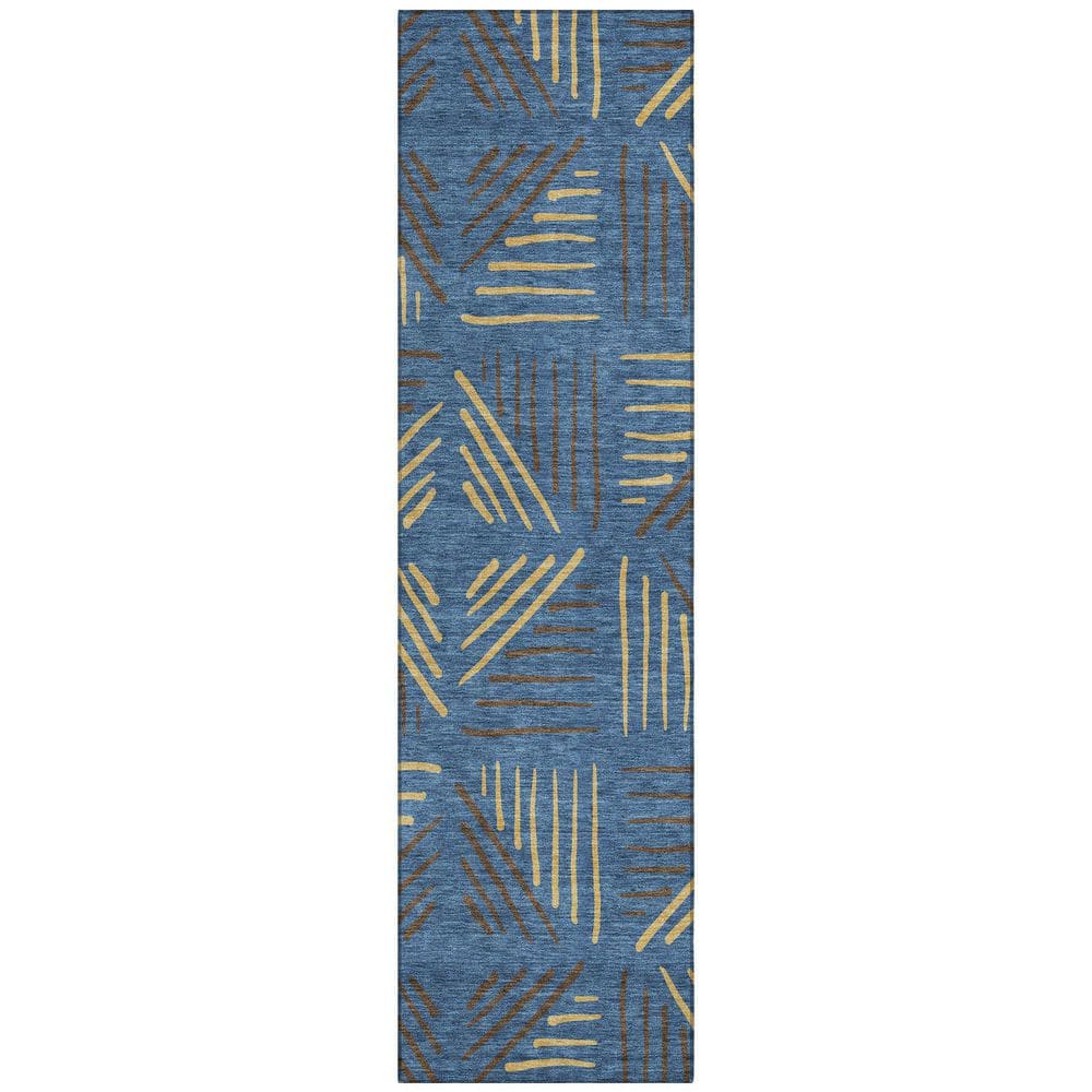 Chantille Machine Washable Indoor/Outdoor Abstract ACN2413 Navy 2 ft. x 7 ft. Runner Rug price history on PriceWatchPro