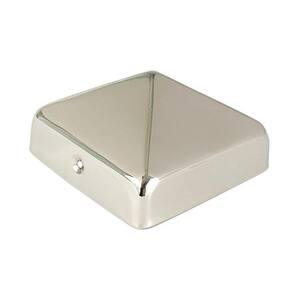 4 in. x 4 in. Stainless Steel Pyramid Slip Over Fence Post Cap