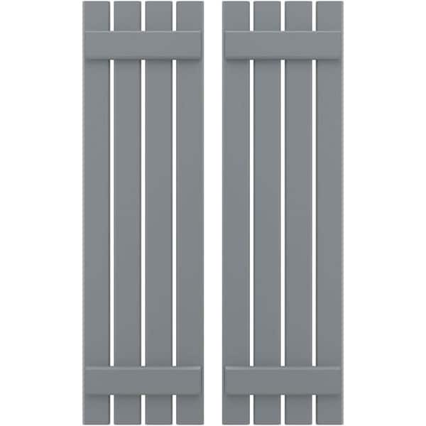 Ekena Millwork 15-1/2 in. W x 54 in. H Americraft 4 Board Exterior Real Wood Spaced Board and Batten Shutters Ocean Swell