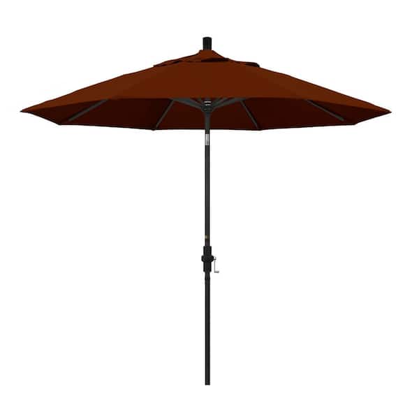 California Umbrella 9 ft. Aluminum Collar Tilt Patio Umbrella in Brick Pacifica