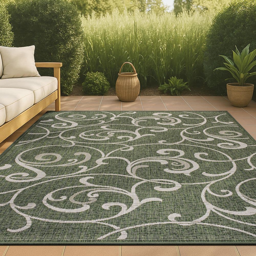 JONATHAN Y Maribel Traditional Classic All-Over Scroll Green