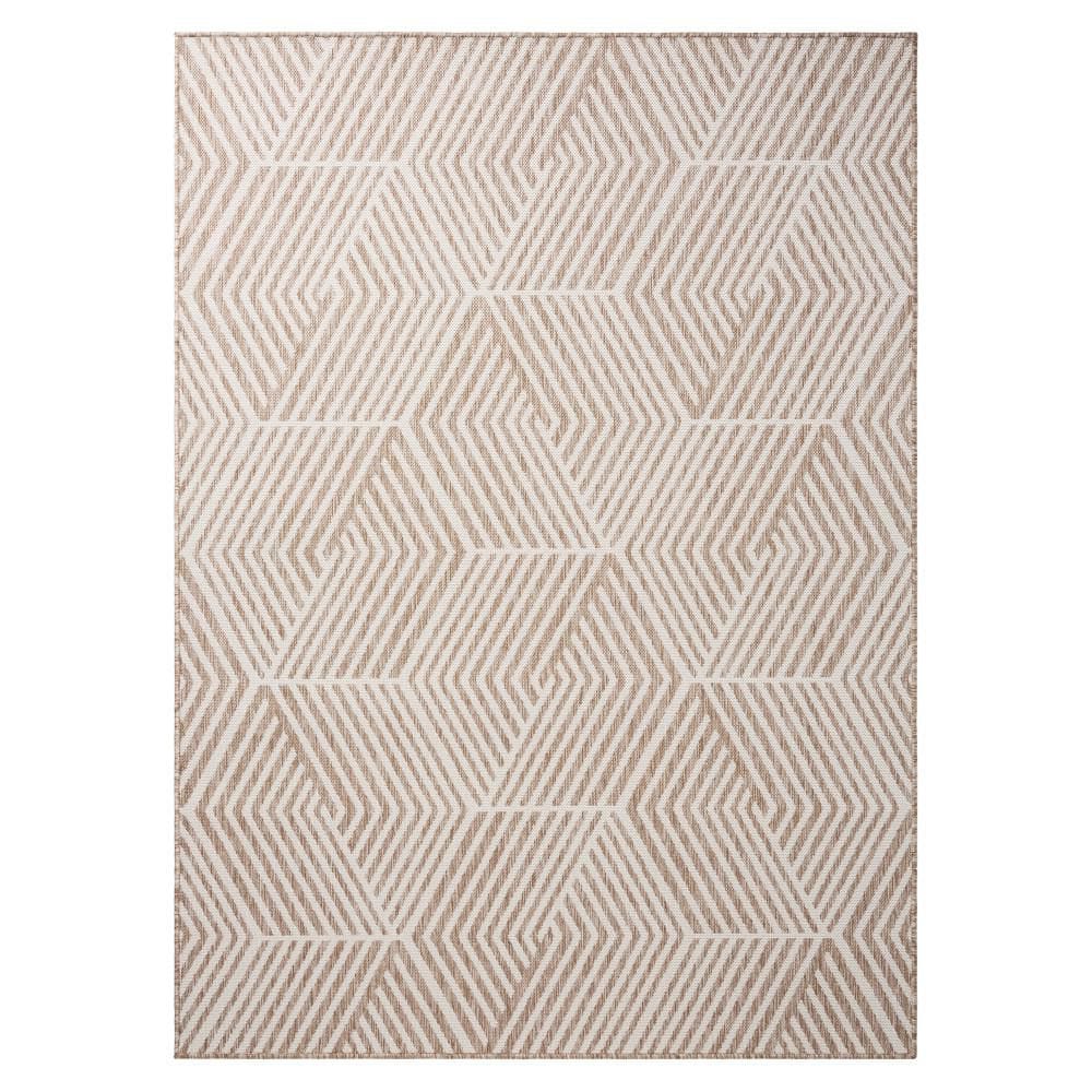 Patio Country Beige 5 ft. x 7 ft. Ombre Geo Polypropylene Indoor/Outdoor Area Rug price history on PriceWatchPro