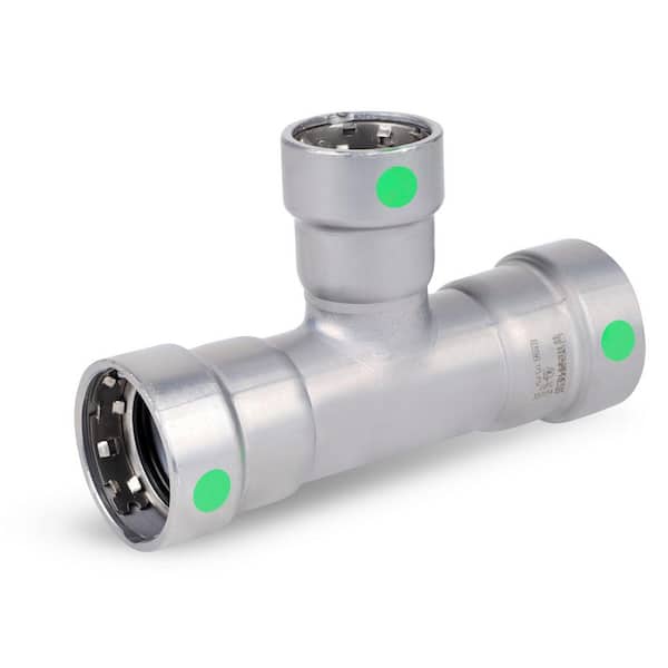 T TITANPRESS 1-1/2 in. x 1-1/2 in. x 1/2 in. Carbon Steel Press Titanpress Reducing Tee EPDM Mechanical