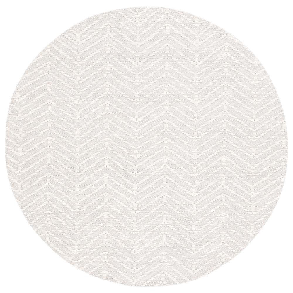 SAFAVIEH Marbella Ivory Beige 6 Ft X 6 Ft Chevron Round Area Rug   Ivory Beige Safavieh Area Rugs Mrb324a 6r 64 1000 