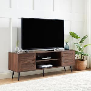 59 in. TV Stand For Tvs Up To 70 in. Dark Walnut