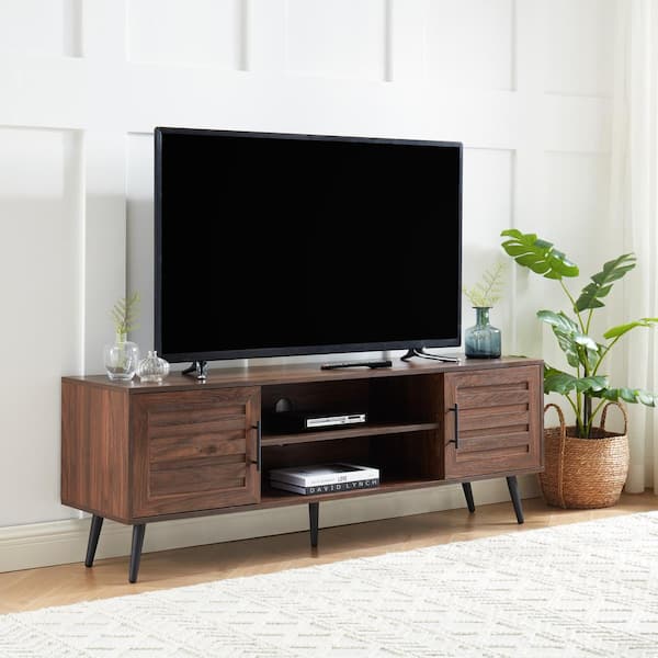 Edwin's Choice 59 in. TV Stand For Tvs Up To 70 in. Dark Walnut