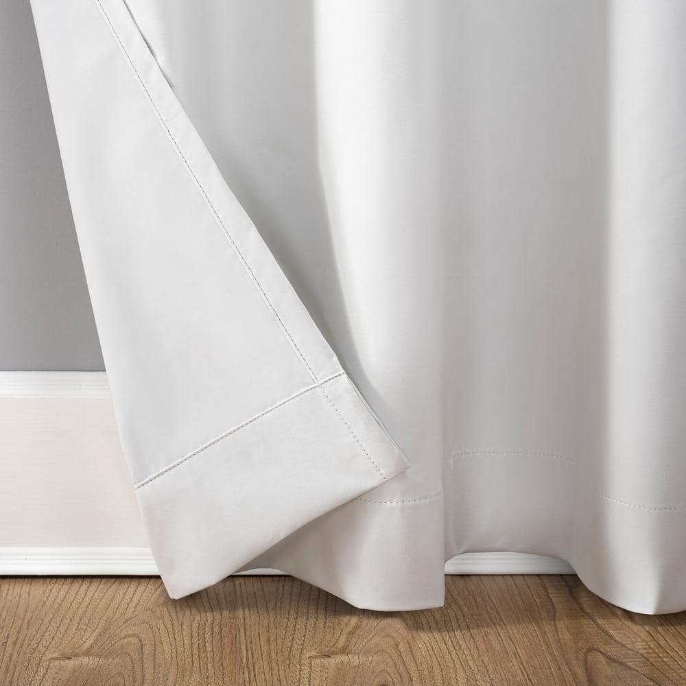 White 50x108 Polyester Blackout Grommet Curtain Panel