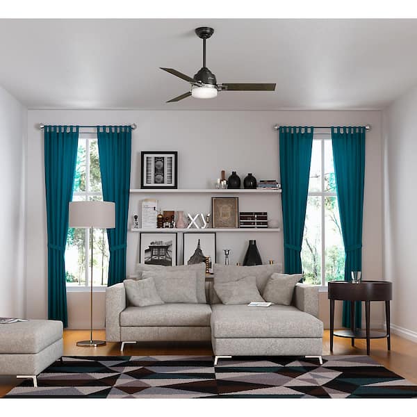 Leoni 48 in. LED Indoor Noble Bronze Ceiling Fan with Light and Remote