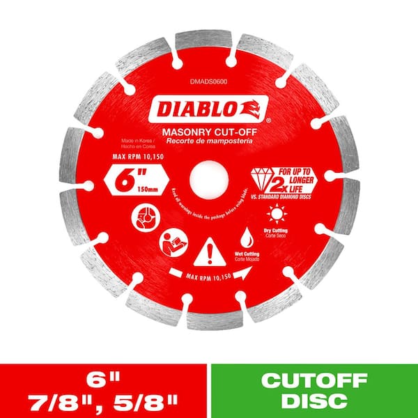 DIABLO 6 in. Diamond Segmented Cut-Off Discs for Masonry