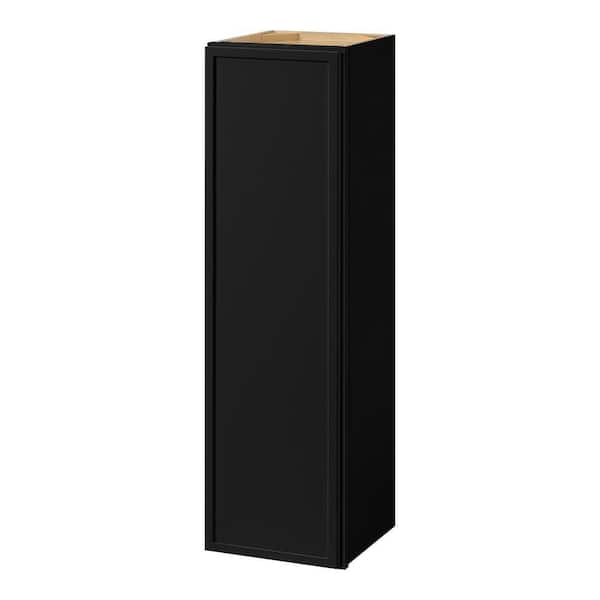 Leyton 12 in. W x 12 in. D x 42 in. H Ready to Assemble Plywood Slim Shaker Wall Kitchen Cabinet in Raven Black