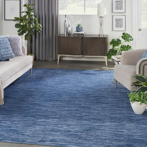 Essentials 12 ft. x 15 ft. Navy Blue Solid Contemporary Area Rug
