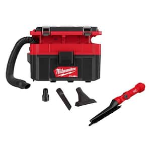 M18 FUEL PACKOUT 18-Volt Lithium-Ion Cordless 2.5 Gal. Wet/Dry Vacuum and AIR-TIP Low-Profile Pivoting Brush Attachment