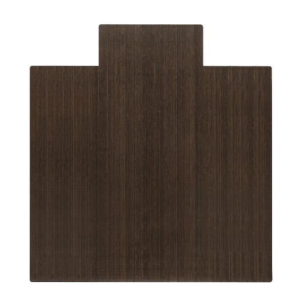 Espresso 57 in. x 55 in. Indoor Bamboo Chair Mat – Non-Slip, Rectangular, Ideal for Hard Floors