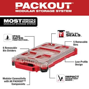 PACKOUT 5-Compartment Low-Profile Small Parts Organizer (2-Pack)
