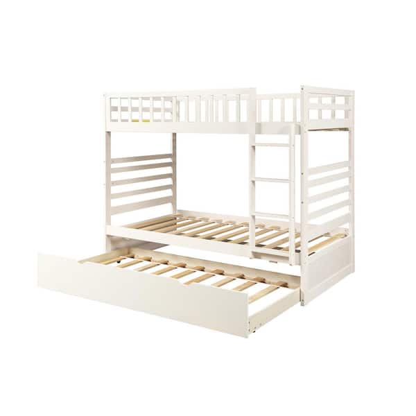 White Twin Bunk Bed With Trundle, Wayfair Bunk Beds Twin Over With Trundle