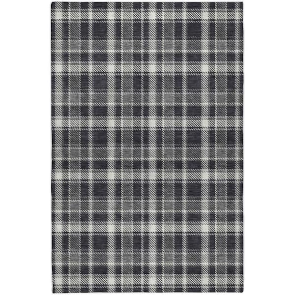 Dream Shag Premium Machine Washable Abstract ADS563 Black 9 ft. x 12 ft. Area Rug