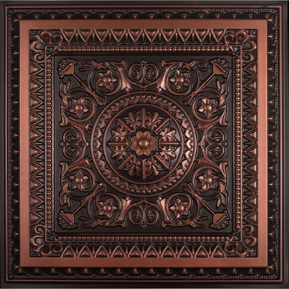 La Scala Antique Copper 2 ft. x 2 ft. PVC Glue-up or Lay-in Faux Tin Ceiling Tile (200 sq. ft. /Case) price history on PriceWatchPro