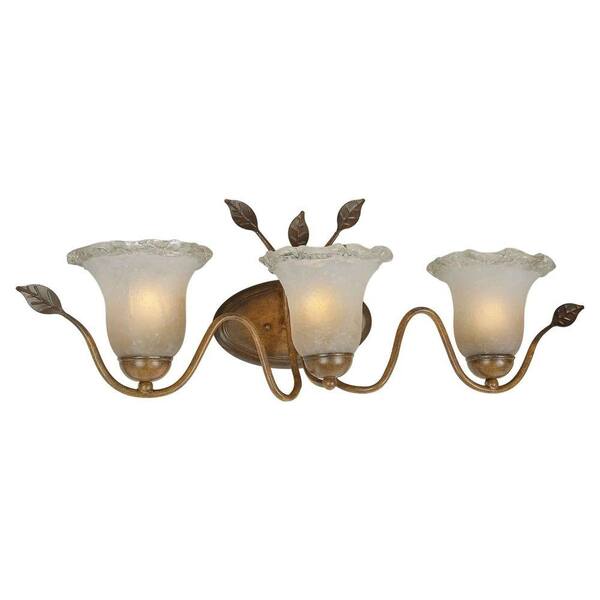 Forte Lighting Burton 3-Light Wall Rustic Sienna Incandescent Bath Vanity