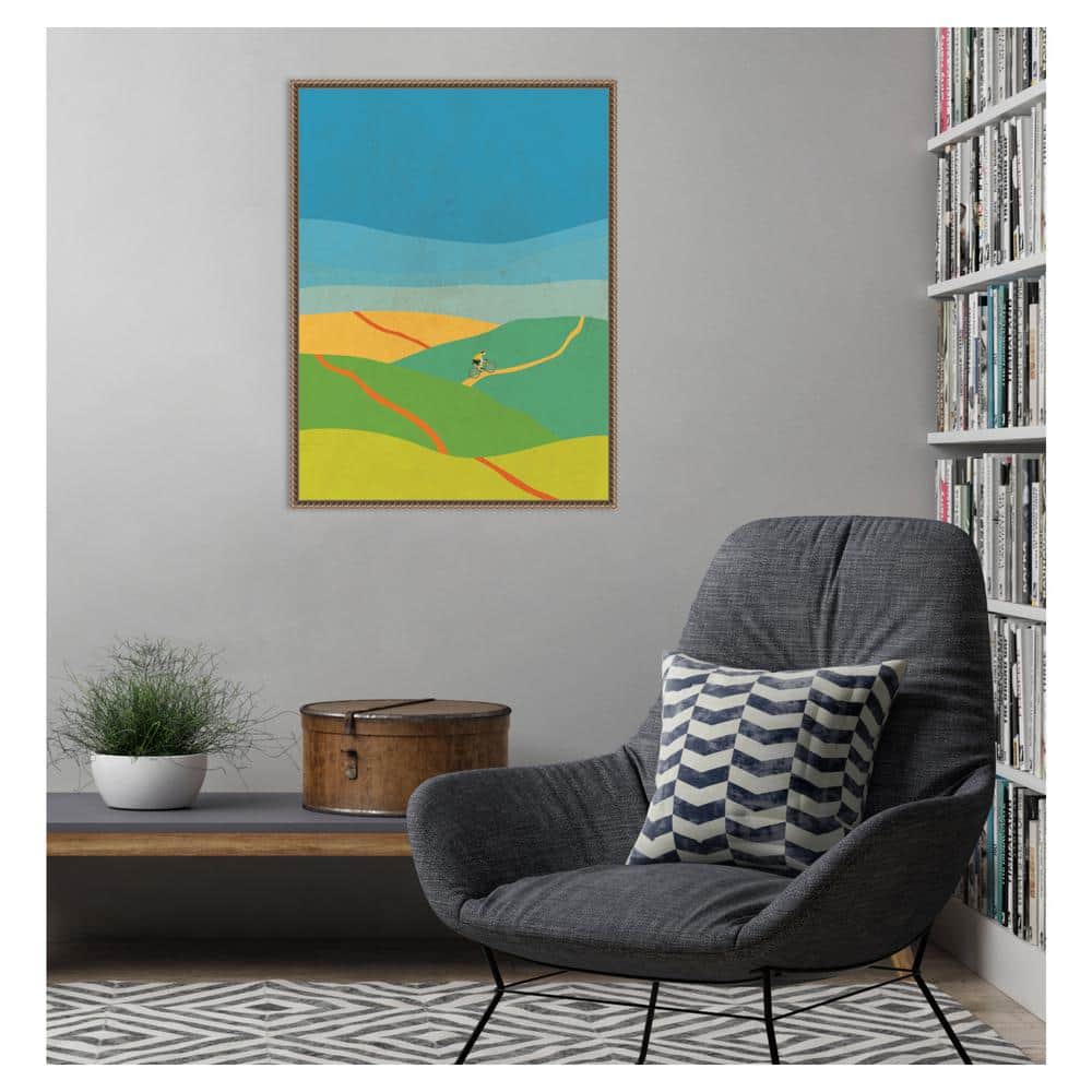 Vibrant Abstract Nature Vista Canvas Wall Art with Beaded Frame