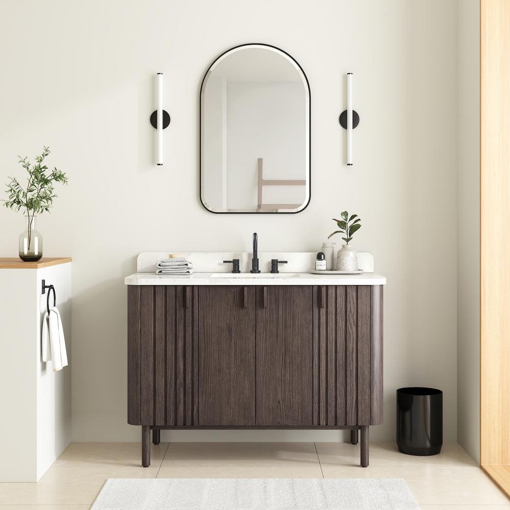 Blakely 48'' Dark Brown Oak Single Bathroom Vanity Base