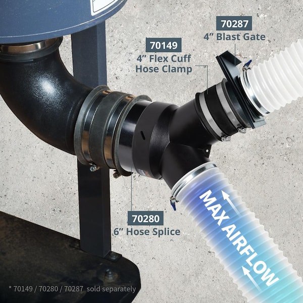 6 in. x 4 in. x 4 in. Y-Fitting, 6 in. to 4 in. Hose Reducer for Woodworking Dust Collector System (2-PacK)