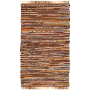 Rag Rug Gold/Multi Doormat 3 ft. x 4 ft. Striped Area Rug