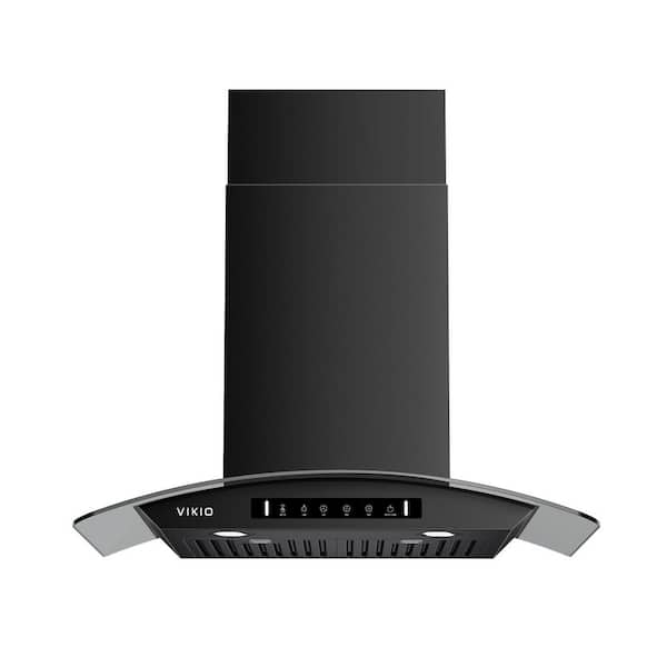 30 in. 900 CFM Ducted Wall Mount Range Hood in Black Stainless Steel With Gesture/Touch, LED Lights and Stainless Steel