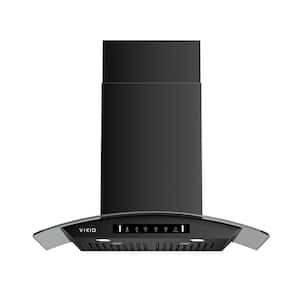 30 in. 900 CFM Ducted Wall Mount Range Hood in Black Stainless Steel With Gesture/Touch, LED Lights and Stainless Steel