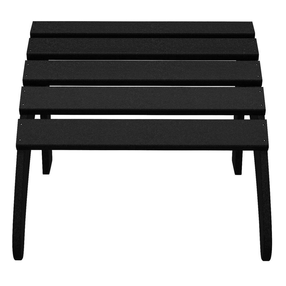 Black Poly Plastic Outdoor Folding Adirondack Ottoman