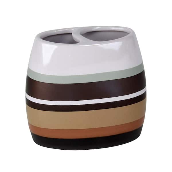 Saturday Knight Jessen Stripe Free Standing Toothbrush Holder in Natural