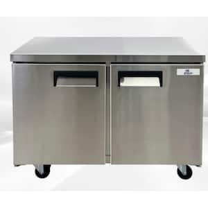 48 in. W 12 cu. ft. Commercial Under Counter Refrigerator Cooler in Stainless Steel