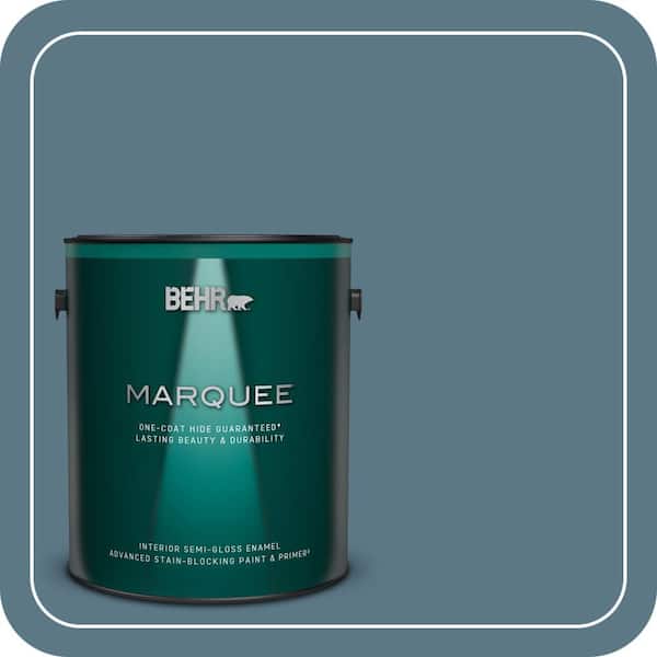 BEHR MARQUEE 1 gal. #PMD-65 Ocean Shadow Semi-Gloss Enamel Interior Paint & Primer