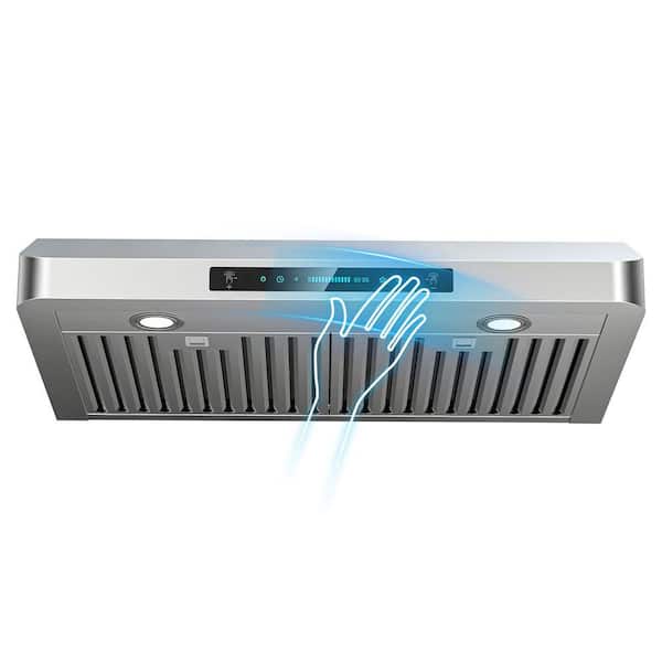 30 in. 900 CFM Ducted Under Cabinet Range Hood in Stainless with 3-Venting Options, Touch and Gesture Control, Remote