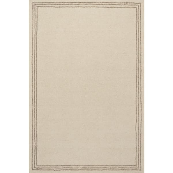 8 ft. x 10 ft. Ivory Baina Modern Bordered Indoor Area Rug
